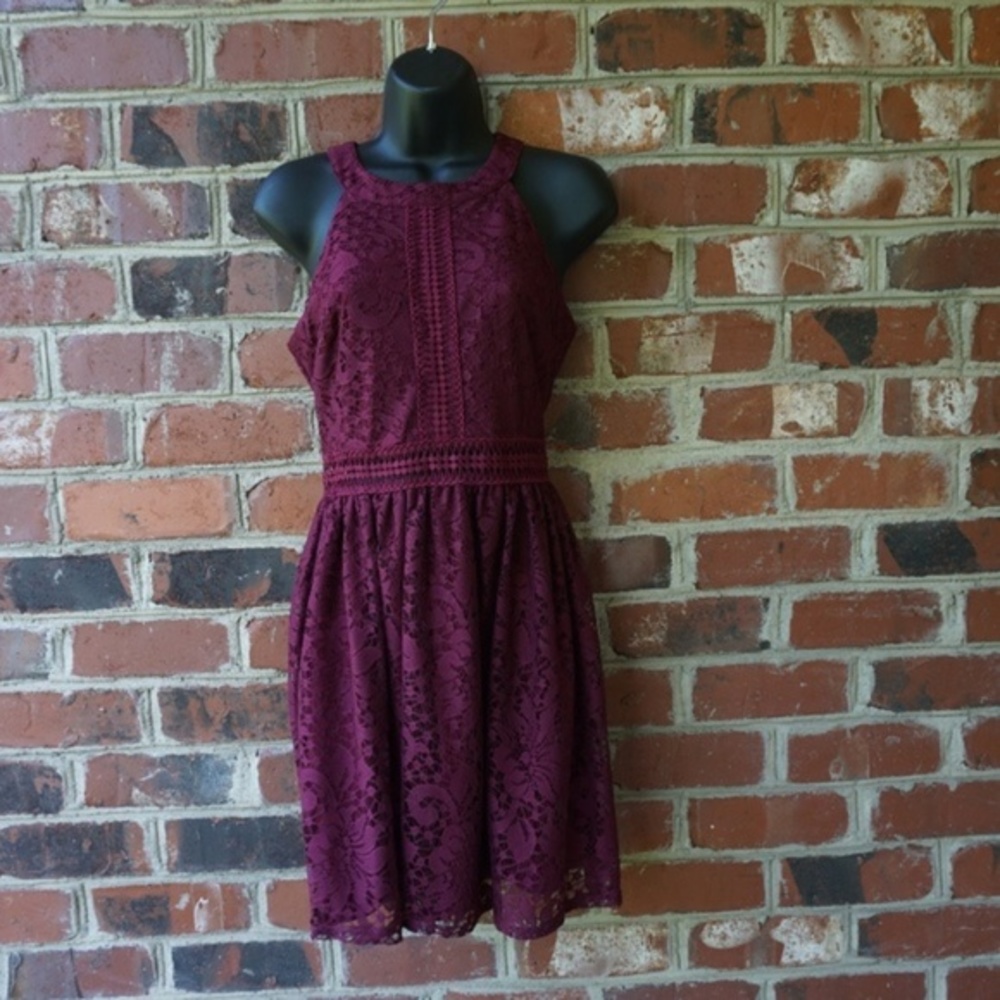 NWOT By & By Burgundy Lace Dress